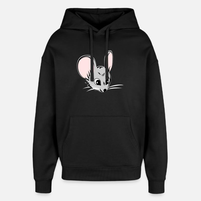 Souris tête de souris - Sweat à capuche unisexe Stanley/Stella Oversized - noir
