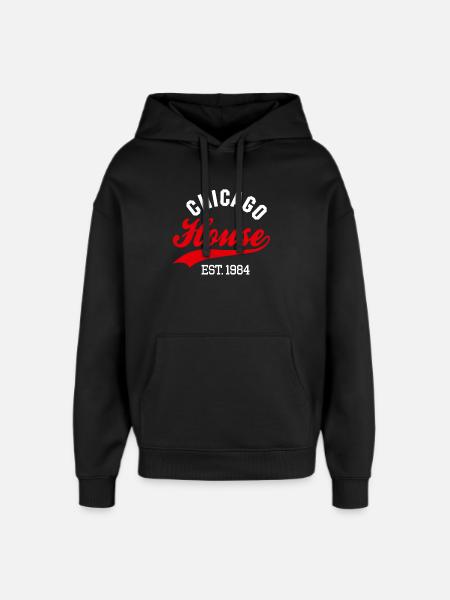Vintage Chicago huis est. 1984 rave house party - Stanley/Stella Oversized Unisex Hoodie - zwart