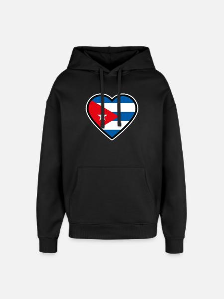 kuba flagge herz - Oversized Unisex Hoodie von Stanley/Stella - Schwarz