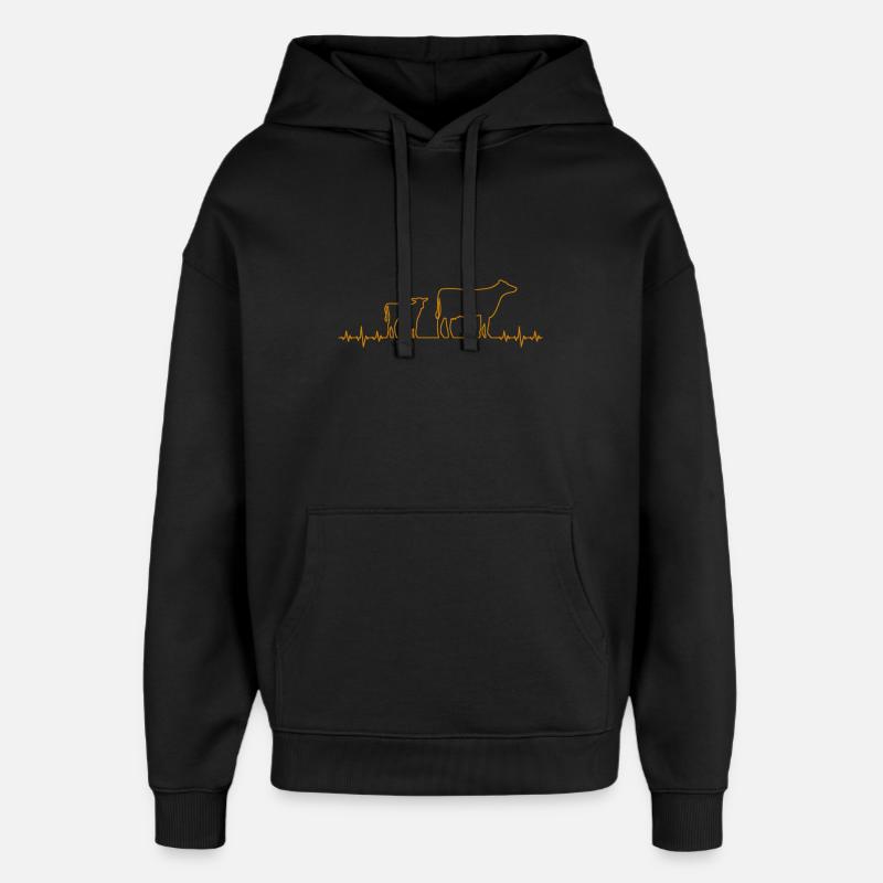Taureau de veau vache - Sweat à capuche unisexe Stanley/Stella Oversized - noir