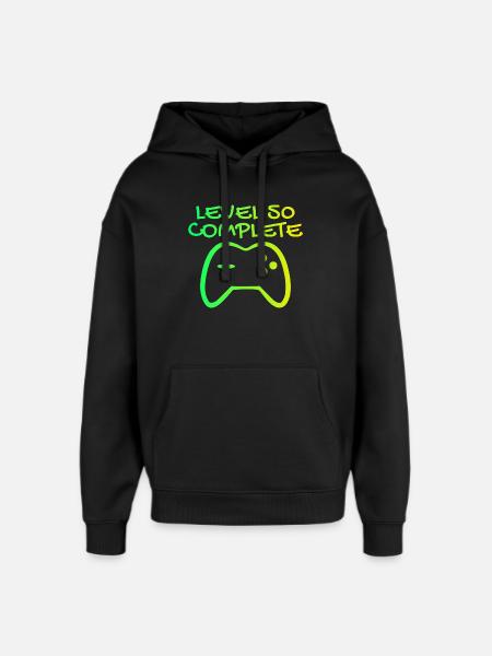 50th Birthday Level 50 Complete - Oversized Unisex Hoodie by Stanley/Stella - black