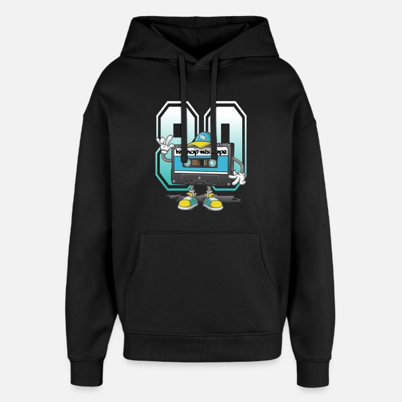 hip hop mix tape - Sweat à capuche unisexe Stanley/Stella Oversized - noir
