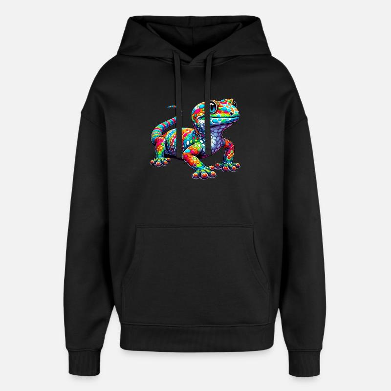 Gecko - Sweat à capuche unisexe Stanley/Stella Oversized - noir