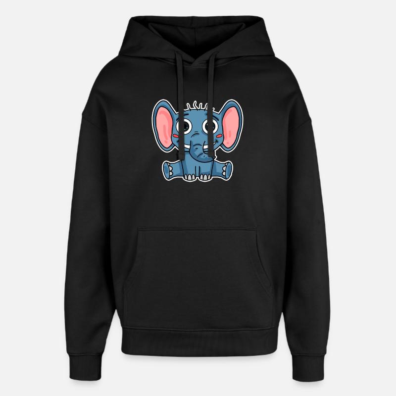 Elephant - Oversized Unisex Hoodie by Stanley/Stella - black