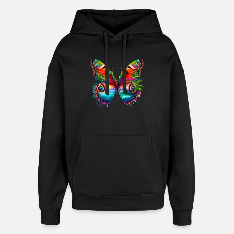 Schmetterling - Oversized Unisex Hoodie von Stanley/Stella - Schwarz