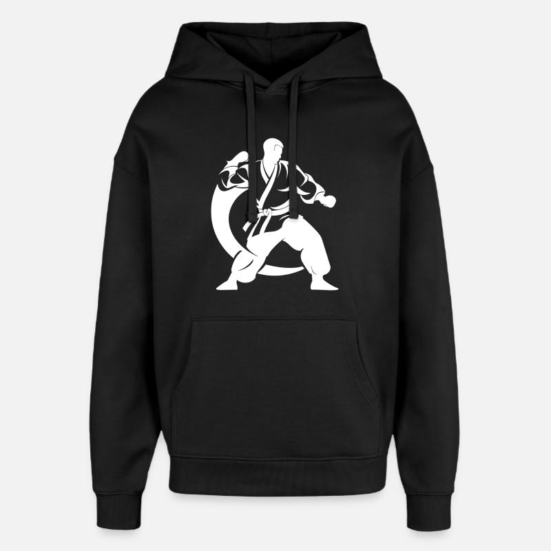 Dessin Karateka - Sweat à capuche unisexe Stanley/Stella Oversized - noir