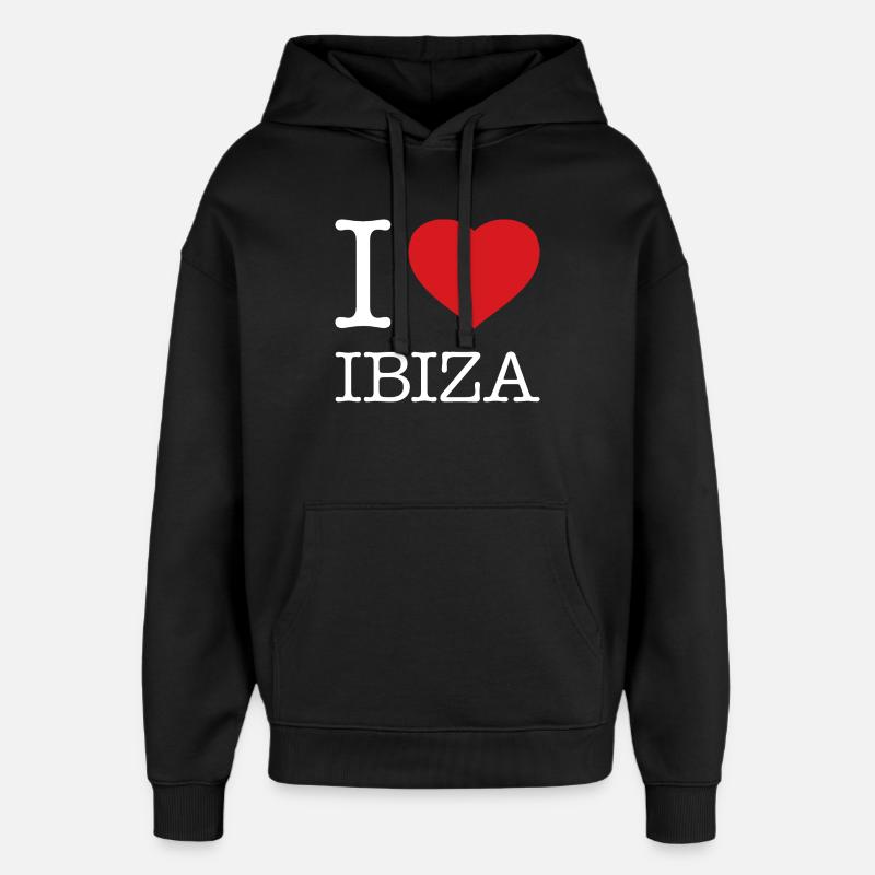 J’ADORE IBIZA - Sweat à capuche unisexe Stanley/Stella Oversized - noir