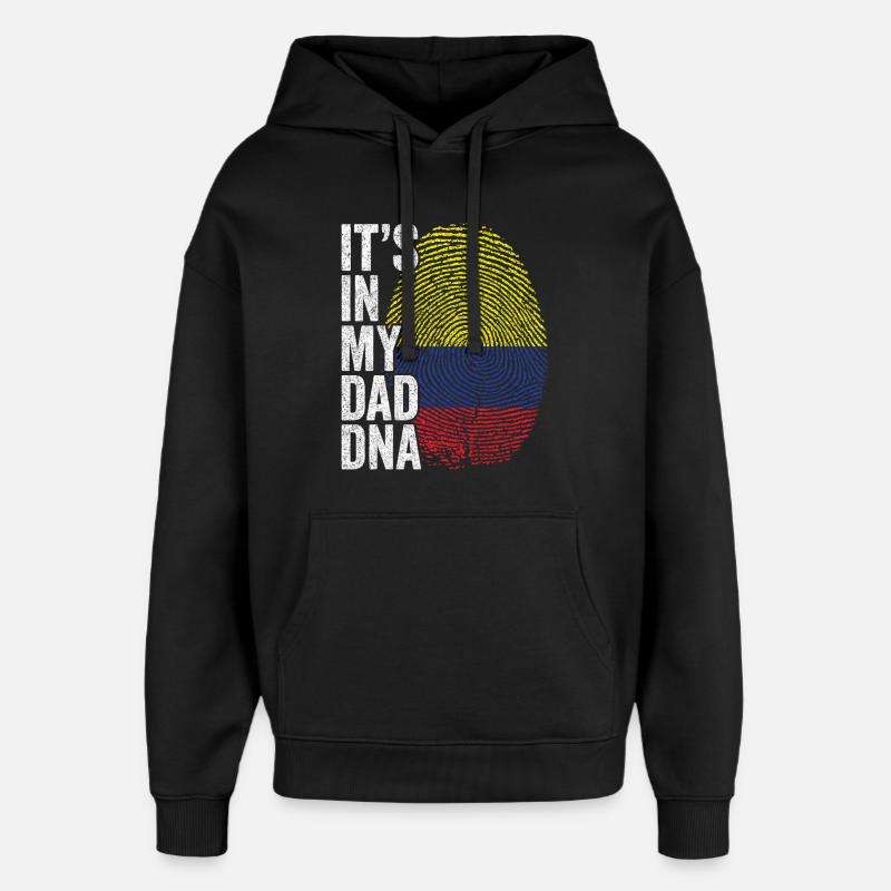 Drapeau Colombie Empreinte Papa Colombien - Sweat à capuche unisexe Stanley/Stella Oversized - noir