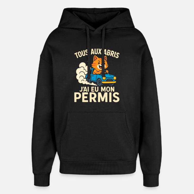 Fahrer Geschenk Führerschein - Oversized Unisex Hoodie von Stanley/Stella - Schwarz