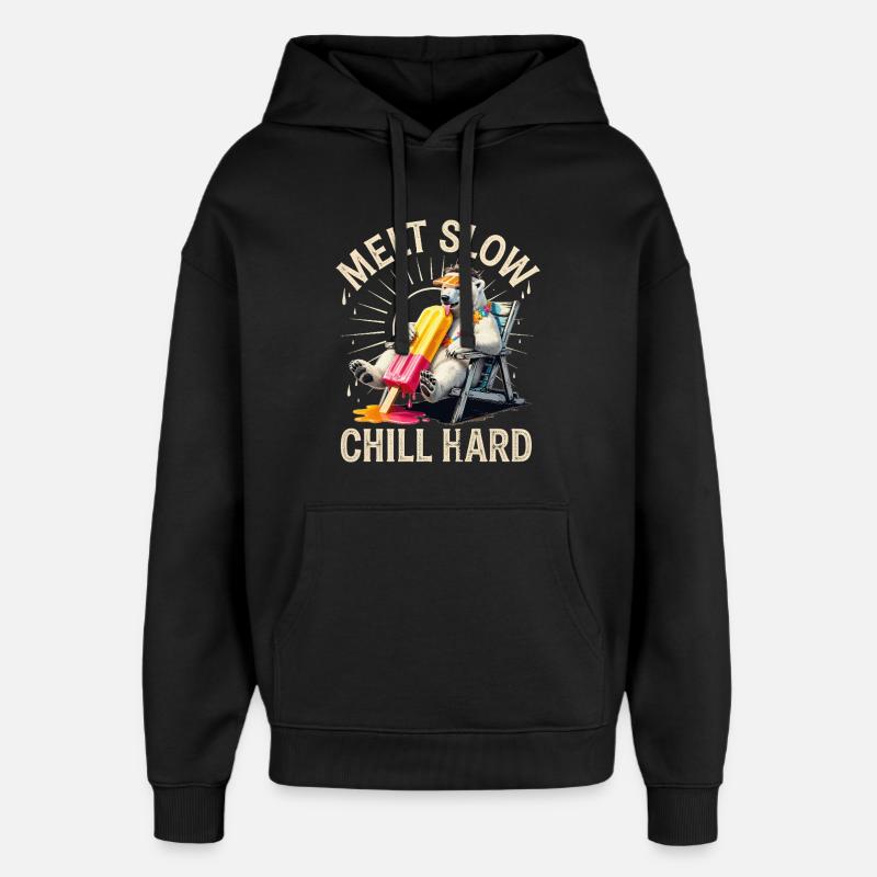 Melt Slow Chill Hard Bear - Oversized Unisex Hoodie by Stanley/Stella - black