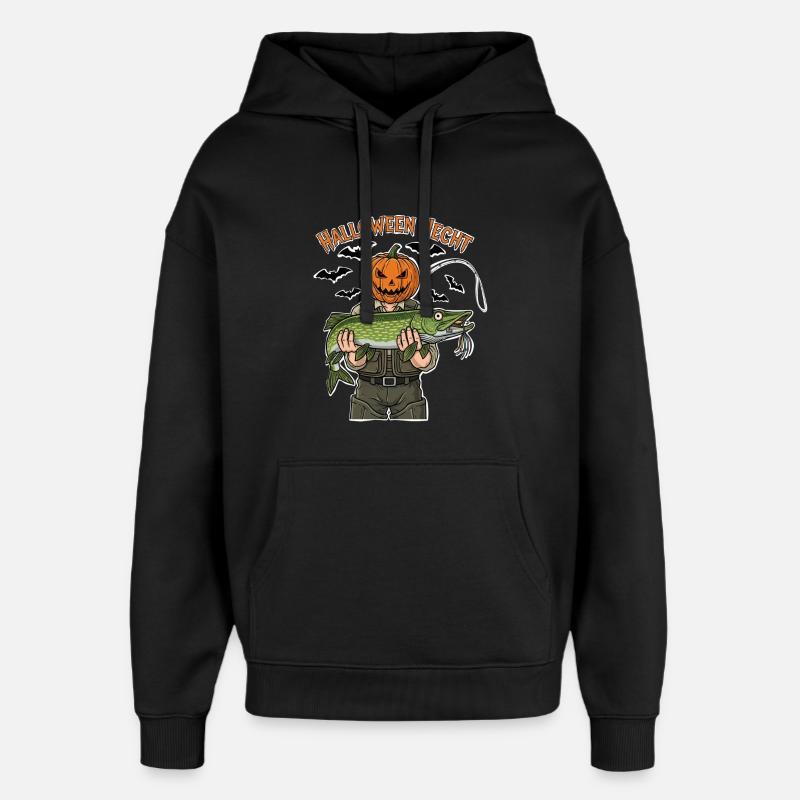Tête de citrouille brochet d’Halloween - Sweat à capuche unisexe Stanley/Stella Oversized - noir