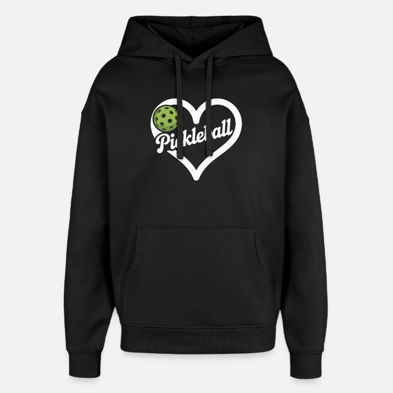 Coeur de pickleball - Sweat à capuche unisexe Stanley/Stella Oversized - noir