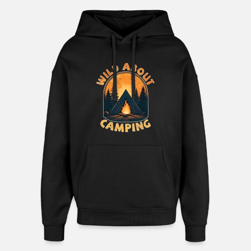 Passionné de camping - Sweat à capuche unisexe Stanley/Stella Oversized - noir
