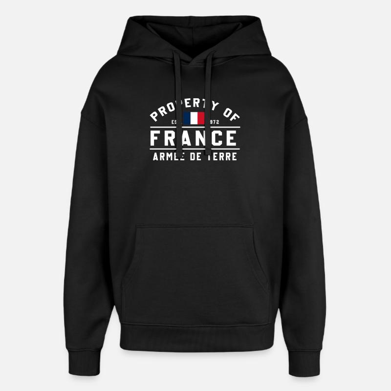 Conception de pochoir militaire français - Sweat à capuche unisexe Stanley/Stella Oversized - noir