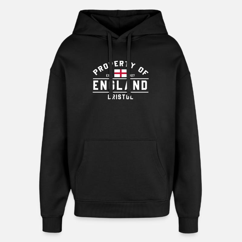 England Bristol Flag Graphic Design - Oversized Unisex Hoodie by Stanley/Stella - black
