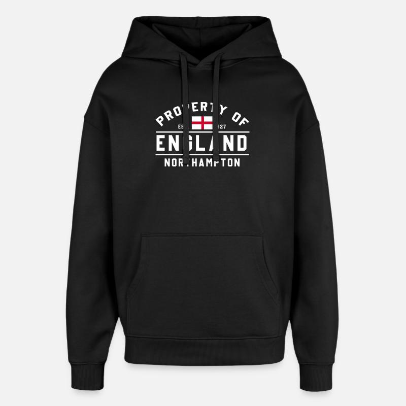 Propriété de l’Angleterre Northampton - Sweat à capuche unisexe Stanley/Stella Oversized - noir