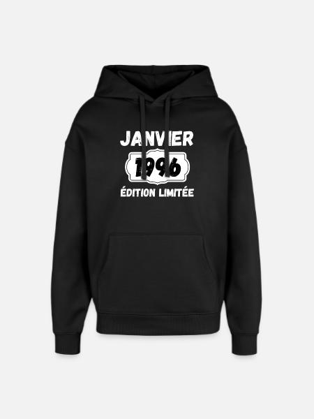 Janvier 1996 Édition Limitée Anniversaire - Sweat à capuche unisexe Stanley/Stella Oversized - noir