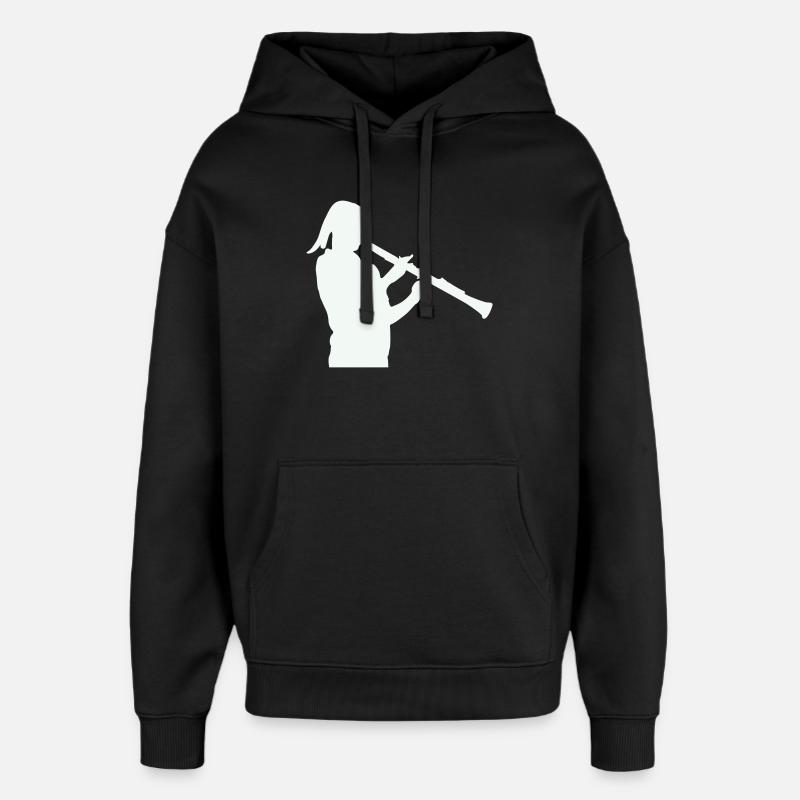 Silhouette mit Klarinette - Oversized Unisex Hoodie von Stanley/Stella - Schwarz