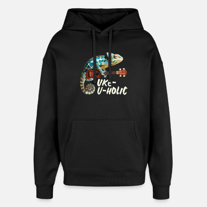 Chamäleon Uke-u-holic - Oversized Unisex Hoodie von Stanley/Stella - Schwarz