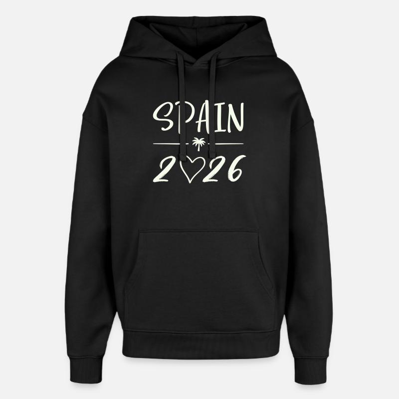 Spain 2026 Palm Trees - Oversized Unisex Hoodie by Stanley/Stella - black