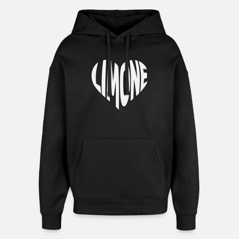 Limone Herz Design - Oversized Unisex Hoodie von Stanley/Stella - Schwarz