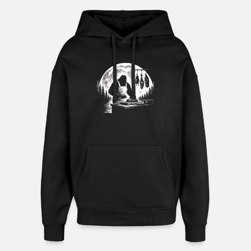 Grand-Pied, Boucher - Sweat à capuche unisexe Stanley/Stella Oversized - noir
