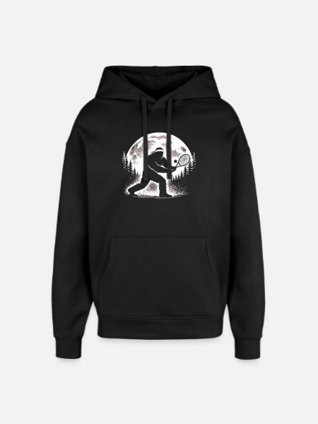 Bigfoot Tennis Player - Oversized Unisex Hoodie by Stanley/Stella - black