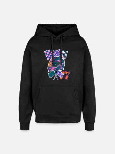 Retro Wave Driver - Oversized Unisex Hoodie by Stanley/Stella - black