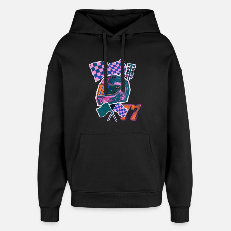 Retro Wave Driver - Oversized Unisex Hoodie von Stanley/Stella - Schwarz
