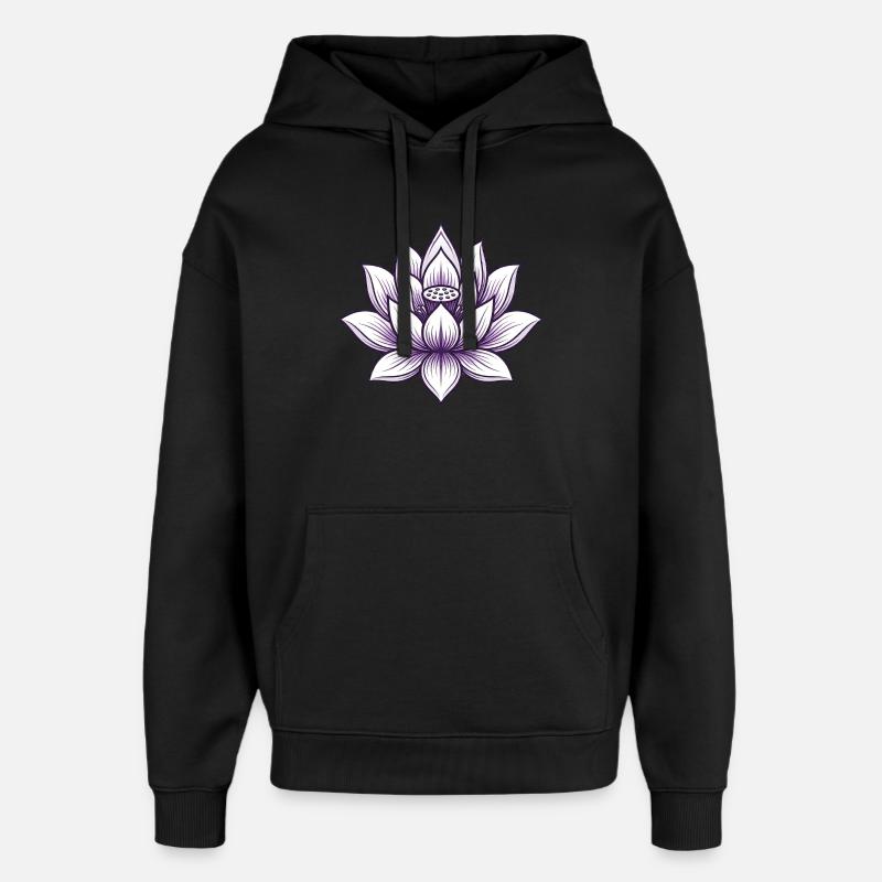 Fleur de lotus de yoga - Sweat à capuche unisexe Stanley/Stella Oversized - noir