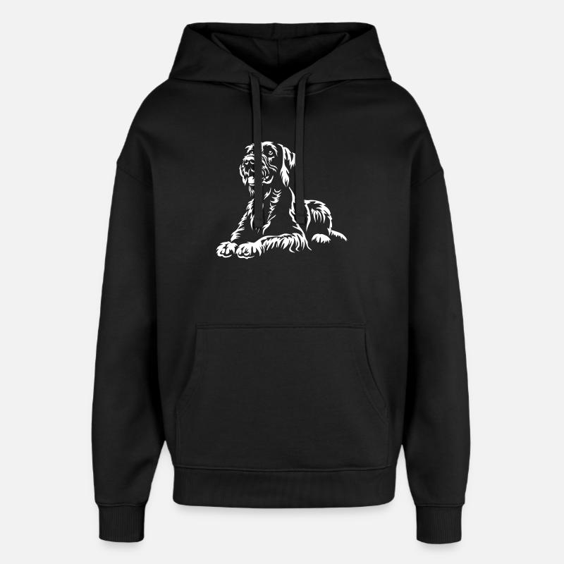 German Wirehaired Whisker "Black Edition" - Oversized Unisex Hoodie by Stanley/Stella - black