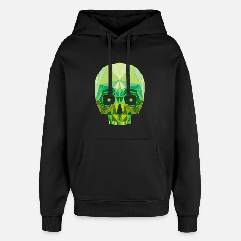 Smaragdgrüner Todeskopf - Oversized Unisex Hoodie von Stanley/Stella - Schwarz
