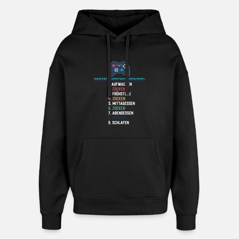 Ma manette Gaming List du Week-End - Sweat à capuche unisexe Stanley/Stella Oversized - noir