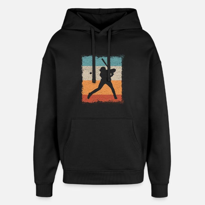 Baseballer baseball batte - Sweat à capuche unisexe Stanley/Stella Oversized - noir