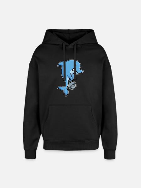 Gewichtheber-Delfin - Oversized Unisex Hoodie von Stanley/Stella - Schwarz