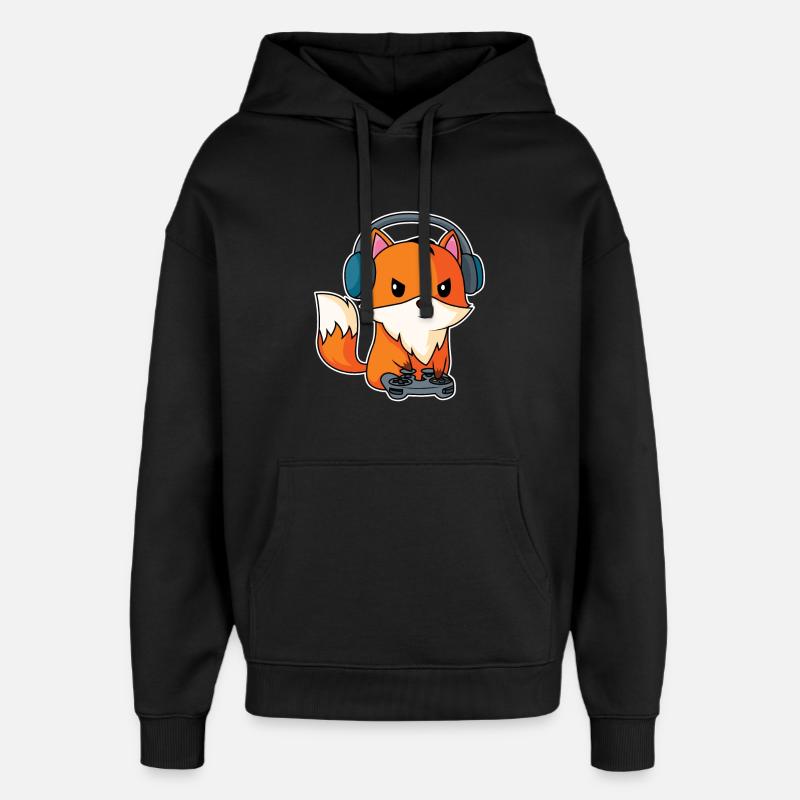 Gaming Fox - Conception Fox Player - Sweat à capuche unisexe Stanley/Stella Oversized - noir