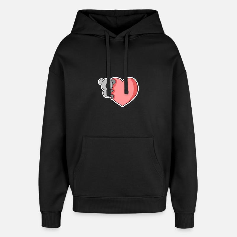 Koala Herzumarmung - Oversized Unisex Hoodie von Stanley/Stella - Schwarz