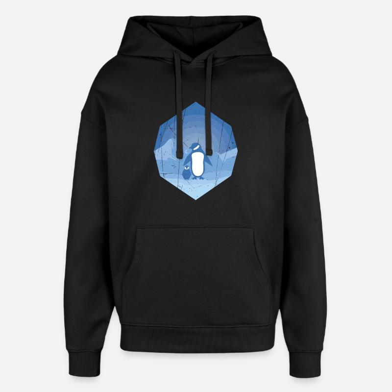Pinguin Mutter mit Pinguin Baby - Oversized Unisex Hoodie von Stanley/Stella - Schwarz