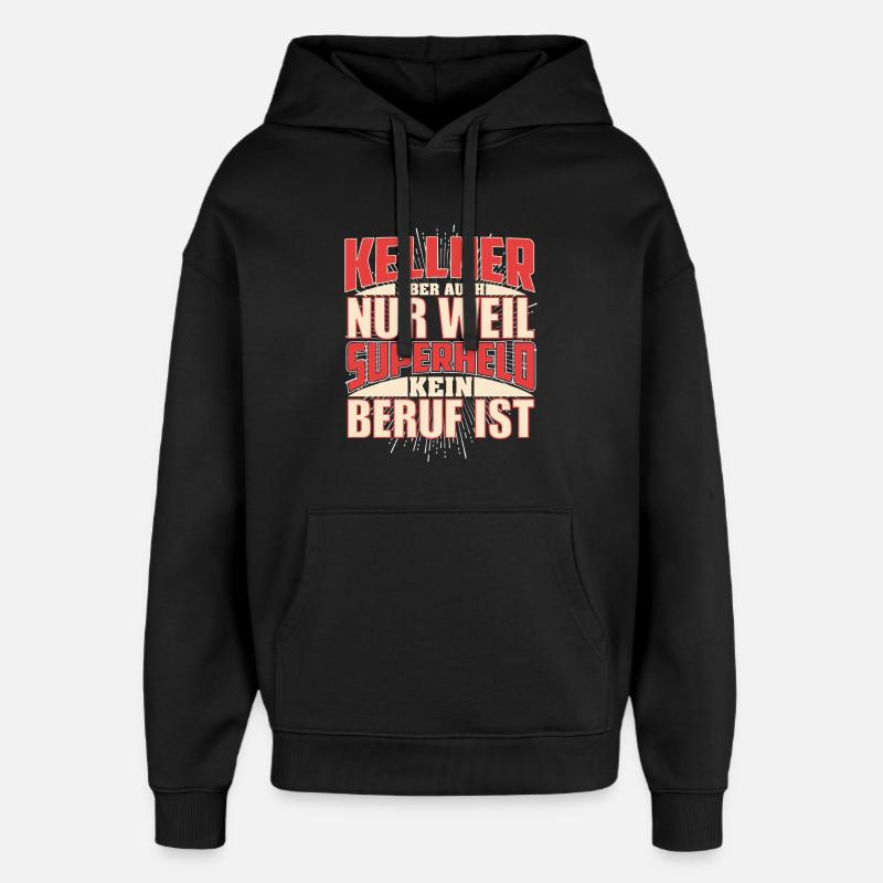 Kellner Superheld - Oversized Unisex Hoodie von Stanley/Stella - Schwarz