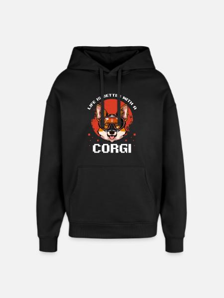 Amusement de bain pour les plongeurs corgi - Sweat à capuche unisexe Stanley/Stella Oversized - noir