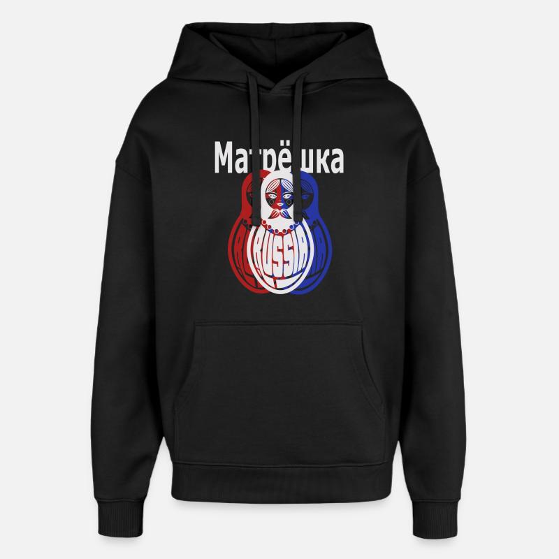 Matryoshka, russe - Sweat à capuche unisexe Stanley/Stella Oversized - noir