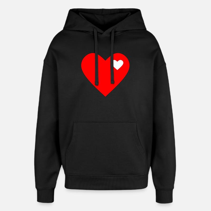 Saint-Valentin, Saint-Valentin, Saint-Valentin - Sweat à capuche unisexe Stanley/Stella Oversized - noir