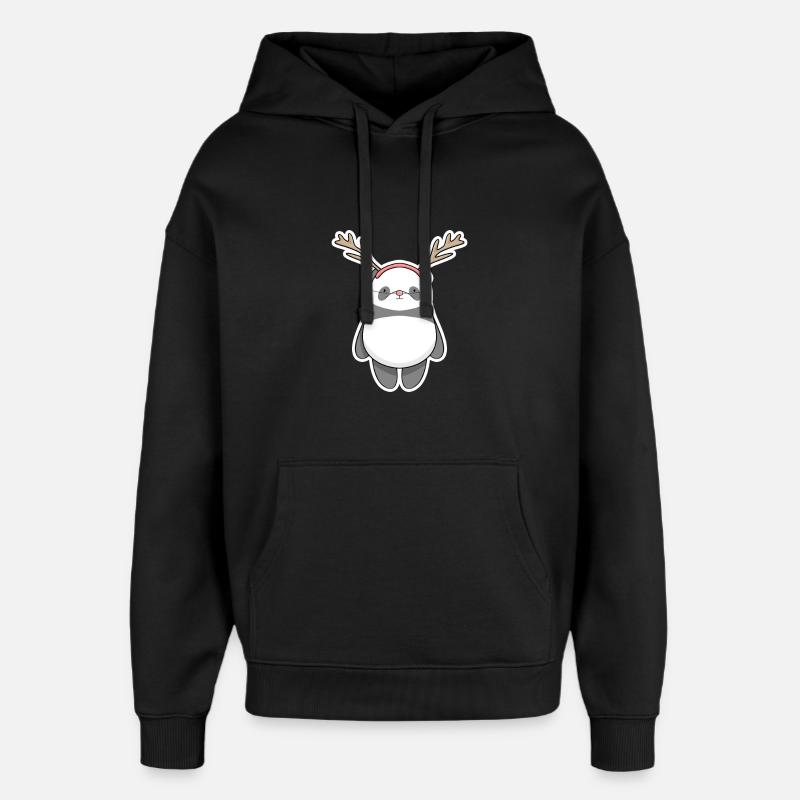 Panda de Noël - Sweat à capuche unisexe Stanley/Stella Oversized - noir