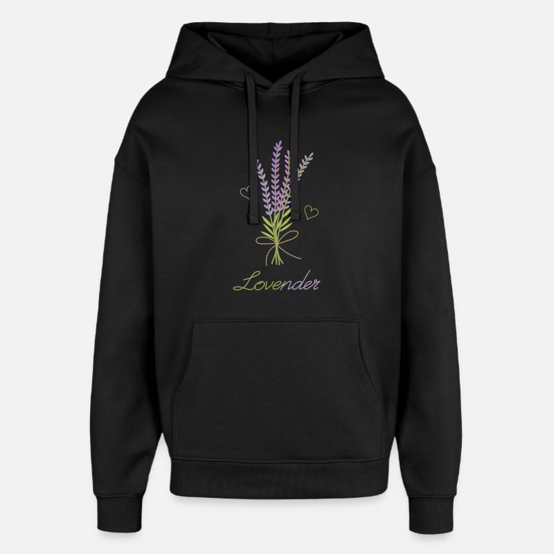 Liebe und Lavendel – Lovender - Oversized Unisex Hoodie von Stanley/Stella - Schwarz