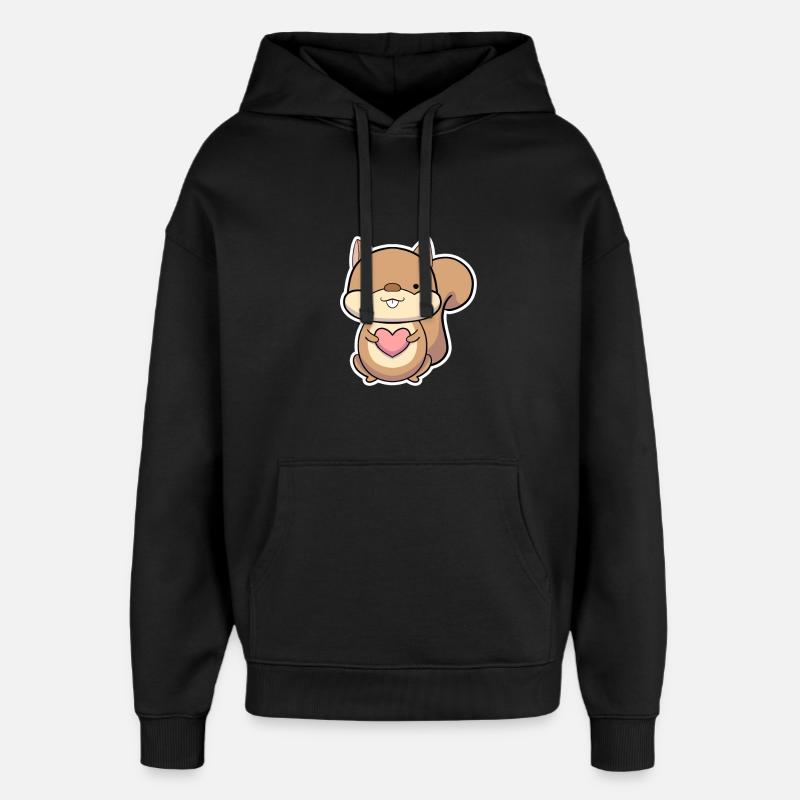 écureuil - Sweat à capuche unisexe Stanley/Stella Oversized - noir