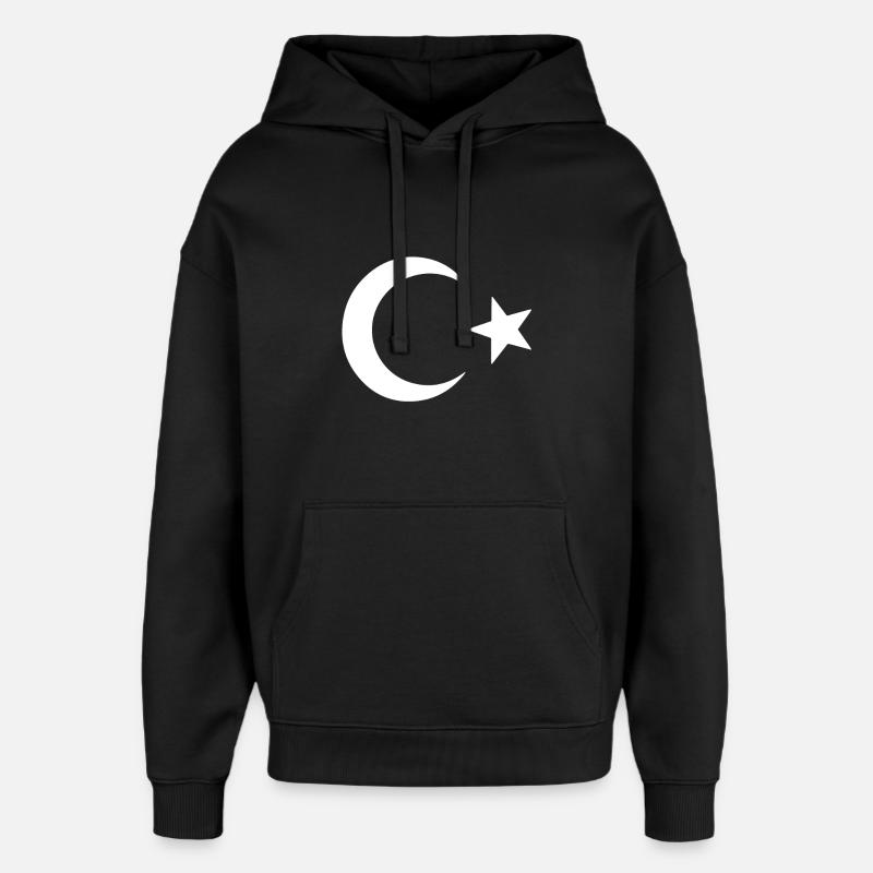 Pride and Tradition – Turkey Flag - Oversized Unisex Hoodie by Stanley/Stella - black