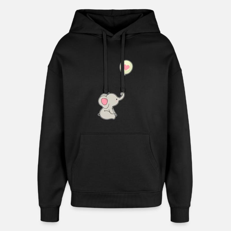 Ballon éléphant - Sweat à capuche unisexe Stanley/Stella Oversized - noir