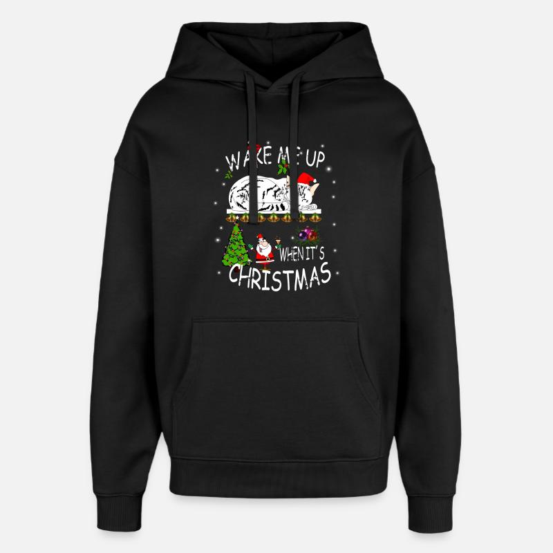 Bonnes vacances avec chat - Sweat à capuche unisexe Stanley/Stella Oversized - noir