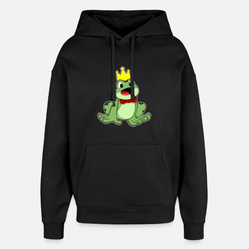 Frosch Krone - Oversized Unisex Hoodie von Stanley/Stella - Schwarz