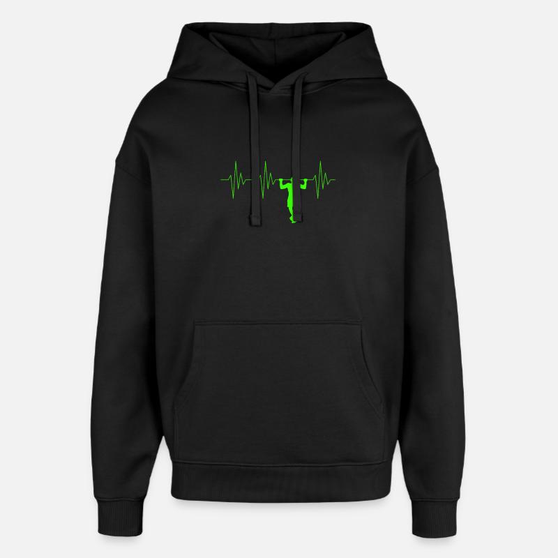 Pull-up heartbeat - Oversized Unisex Hoodie by Stanley/Stella - black